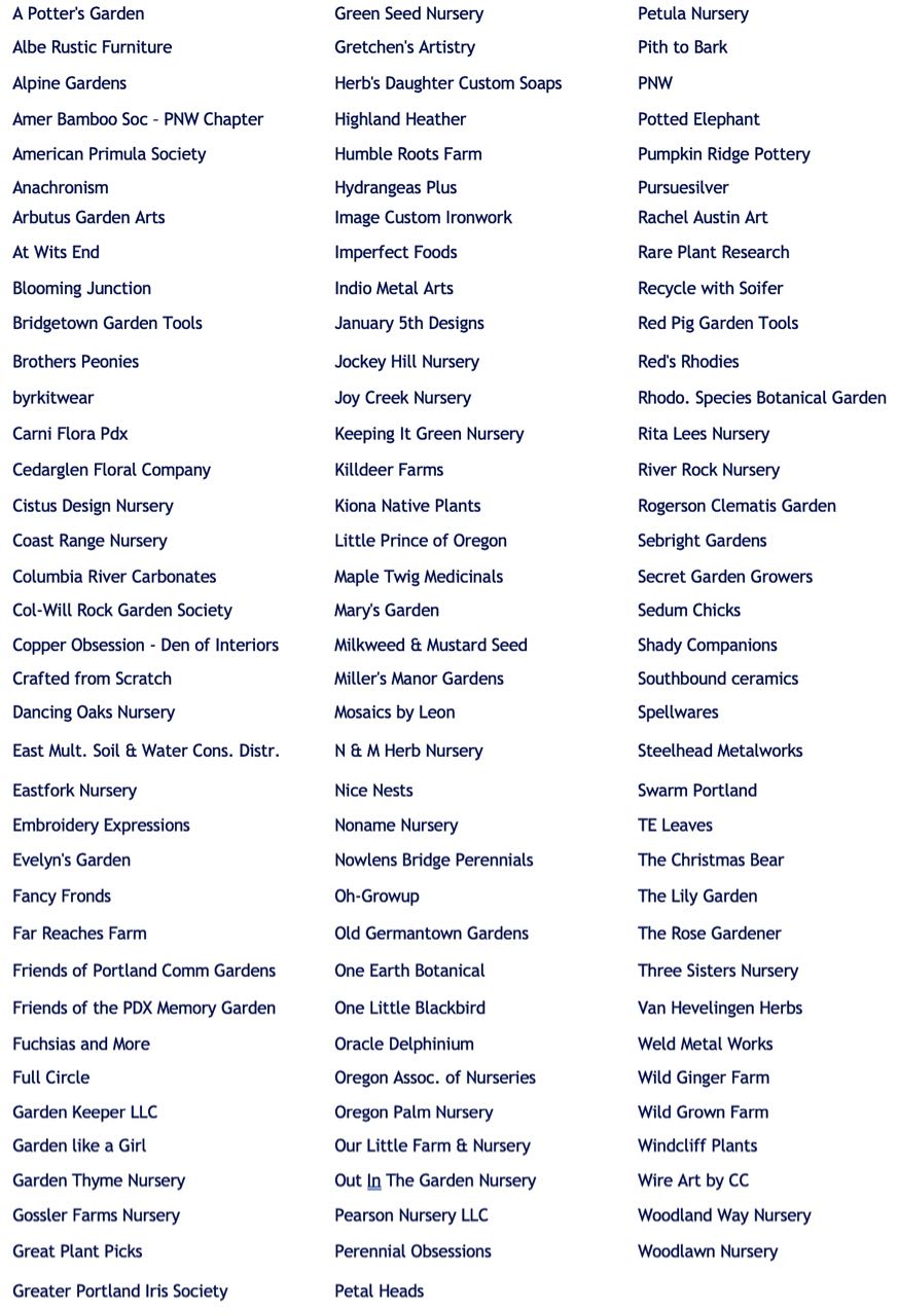 2020 Hortlandia participating vendors 2020 Hortlandia participating vendors